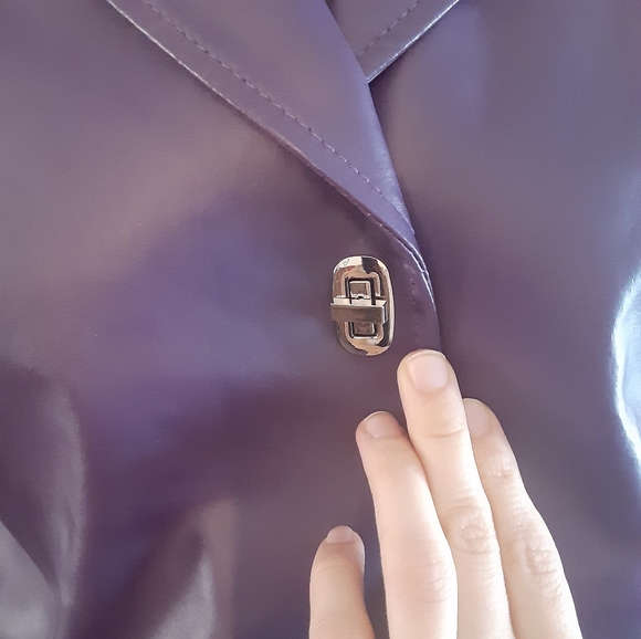 Purple Genuine Leather Jacket- Women's Size M - Picture 7 of 9